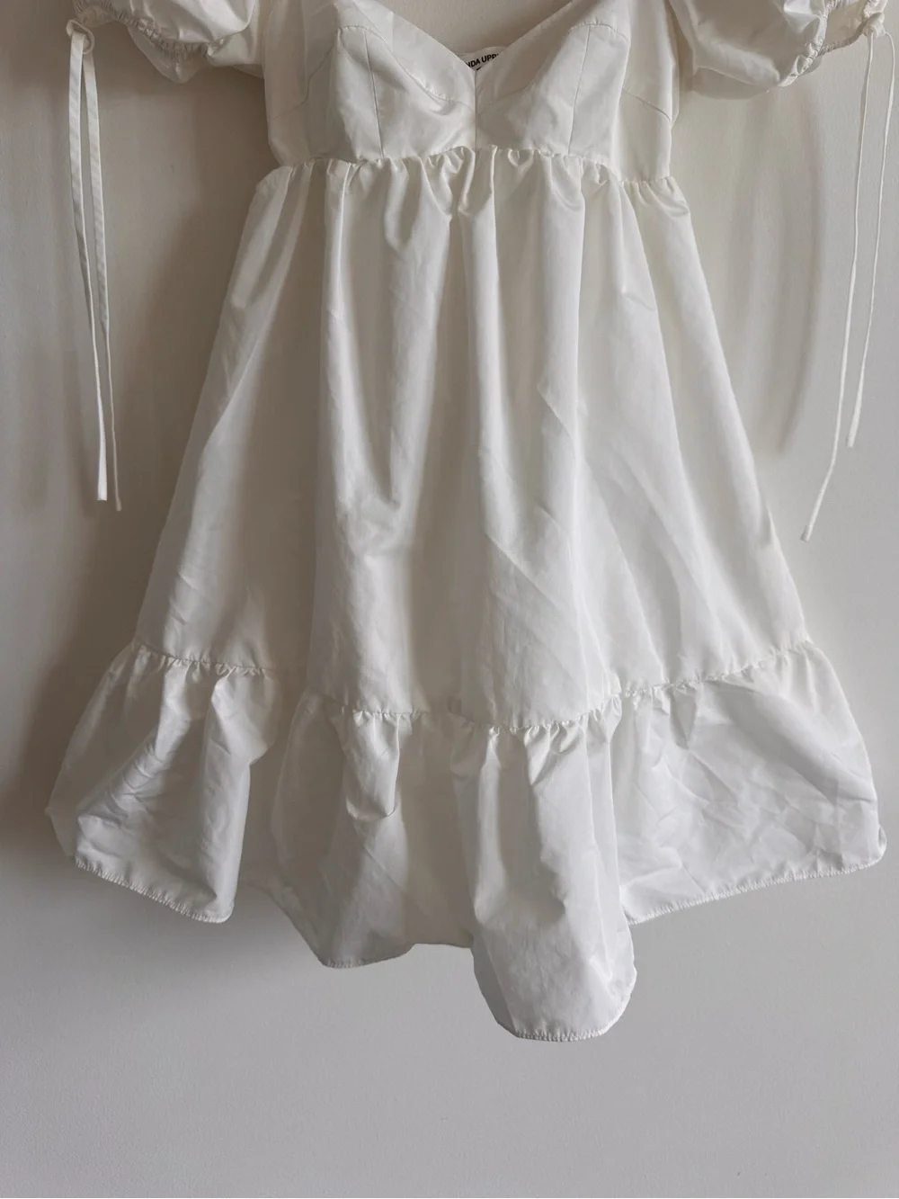 Amanda Uprichard | White Puff Sleeve Sicily Babydoll Mini Dress ~ XS